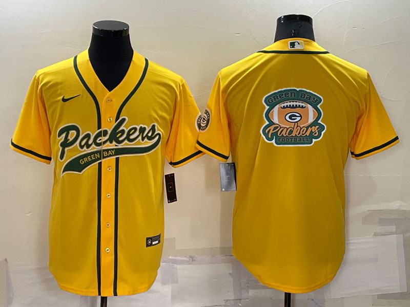 Men Green Bay Packers Blank Yellow 2022 Nike Co branded NFL Jersey1->green bay packers->NFL Jersey